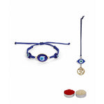 El Regalo 2 PCs OM Evil Eye Couple Rakhi Set for Bhaiya and Bhabhi- Bhaiya Bhabhi Luma Rakhi Set- Brother/Bhabhi Rakhi Combo