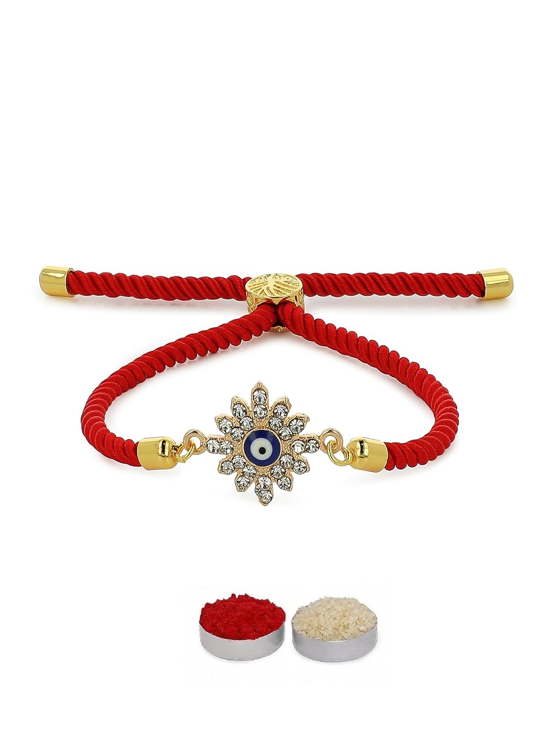 El Regalo Fancy 1PC Evil Eye Rakhi with Roli Chawal & Rakhi Message Card - Lucky Protection Rakhi to Avoid Negative Energies for Brother/Sister-in-Law/Niece or Nephew (Style-5)