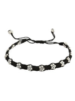 El Regalo 1 PC Boho Macram Adjustable Oxidized German Silver Bead Nazabattu Anklet for Girls & Women- 1 Leg Bohemian Tribal Thread Anklet (Floral Bead Nazarbattu Anklet)