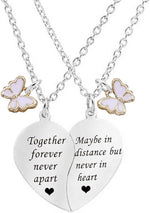 El Regalo Bff Necklace For 2-Split Heart Together Forever, Never Apart Best Friends Butterfly Pendant Friendship pattern Set Of 2 Gifts For Bestie, Best Friends For Girls