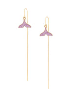 El Regalo Womens 1 Pair Long Needle- Threader Earrings- Trendy, Contemporary, Fashionable Sui Dhaaga Earrings with Pearl-Shell, Butterfly, Pearl Drops, Heart, Mermaid Charms (Mermaid Threader)