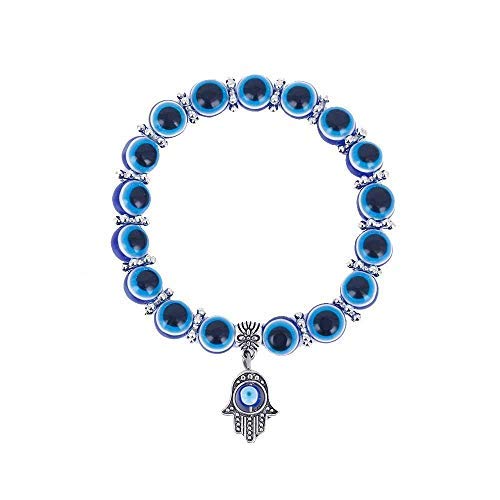 El Regalo Evil Eye Hamasa Hand Bracelets | Evil Eye Hamasa Hand Bracelet to Protect from Buri Nazar (Blue) For girls