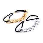 El Regalo Metal Chain Ponytail Holder | Vintage Alloy Elastic Hair Rope Women Girl Hair Ties Ring Hair Accessories for Girls & Women (Golden & Silver)