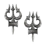 El Regalo Shiva Trishool Damroo Oxidized Studs Earrings for Girls & Women | Traditional Ethnic Shiva Trident Earrings