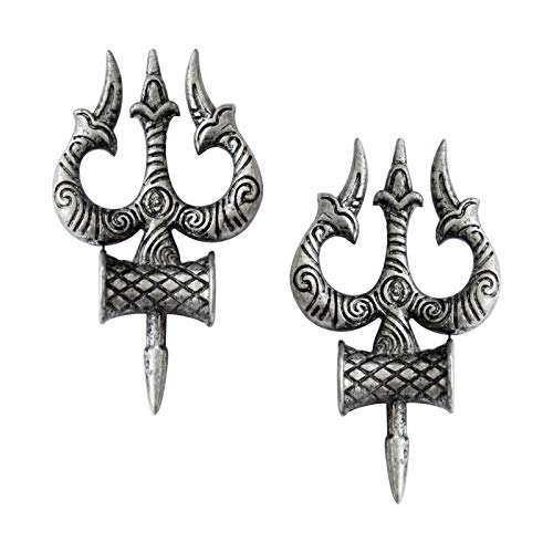 El Regalo Shiva Trishool Damroo Oxidized Studs Earrings for Girls & Women | Traditional Ethnic Shiva Trident Earrings