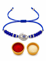 El Regalo Evil Eye CZ Bracelet Rakhi for Brother- Crystal Eye