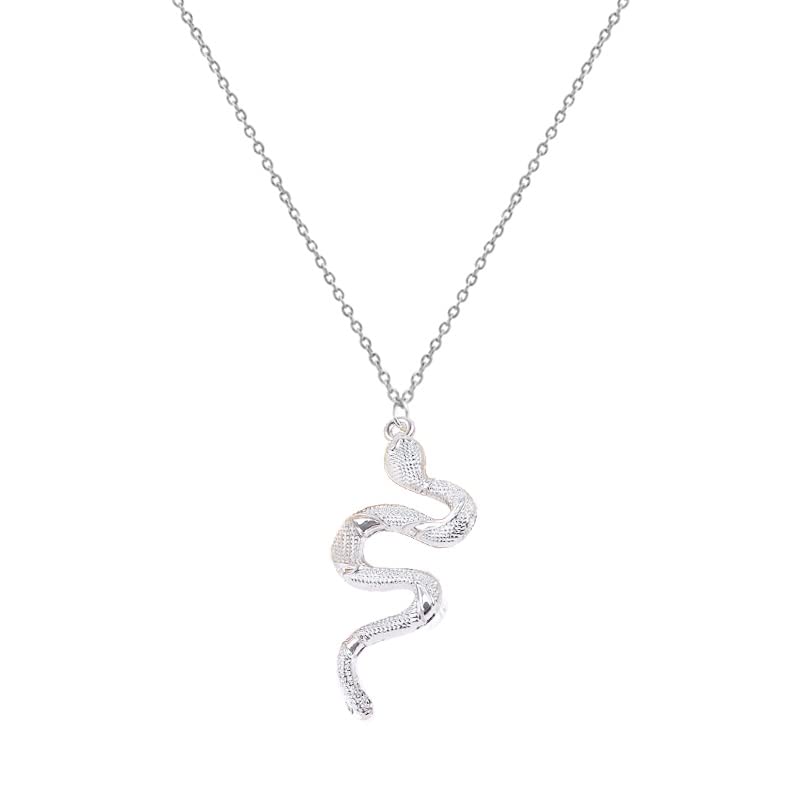 El Regalo Snake Unisex Necklace for Girls/ Boys/ Men & Women - Trendy Serpent Necklace Dainty Pendant Necklace Jewelry (Silver)