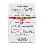 El Regalo 1PC Cute Kids Red Thread Bracelet Rakhi for Little Brother/Niece or Nephew- Kids Rakhi with Roli Chawal Shagun, Message Card in Rakhi Gift Box