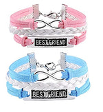 El Regalo Best Friend Infinity Pink & Blue Bracelets Set/BF Besties Unisex Bracelet Set for Friendship Day