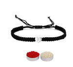 El Regalo Heart Name Initials Letter Minimalist Rakhi for Brother with Roli-Chawal Shagun, Rakhi Message Card in Rakhi Gift Box (F Name Letter)