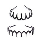 El Regalo 2 Pcs Unisex Plastic Sharks Tooth Hair Band Headband Toothed Hairband For Girls, Boys, Unisex,Black