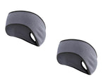 El Regalo 2 PCs Winter Fleece Ponytail Headbands- Ear Warmer/Earmuff Headbands with Ponytail for Men, Women, Girls, Boys Fleece Ear Warmers Headband for Cold Weather Ski Yoga (Grey & Grey)