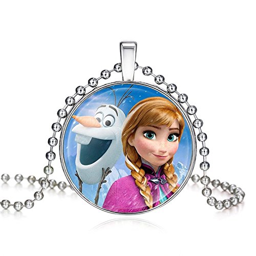 El Regalo Frozen Olaf & Ana Christmas Necklace for Girls