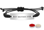 El Regalo "Best Brother Ever Bracelet Rakhi- Minimalist Stainless Steel Brother Charm Bracelet with Roli Chanwal, Message Card in Rakshabandhan Box