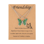 El Regalo 2 PCs Best Friend Butterfly Necklaces for Girls- Matching Butterfly Pendant Necklace Set BFF Friendship Necklace, Dainty Jewelry Gifts for Women Teen Girls (Green BF Butterfly)