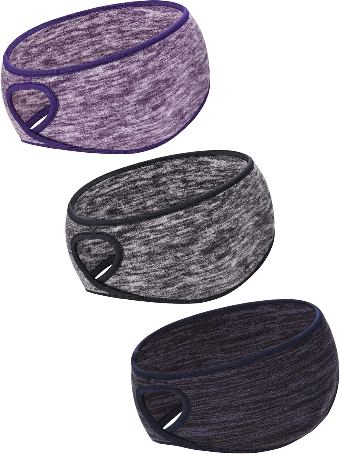 Blulu 3 Pieces Ponytail Headband Women Winter Headband Ear Warmer Running Headband for Women Girls Outdoor Sports (Color Set 1, Size 1)