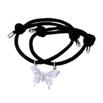 El Regalo 2PCs BFF Magnetic Butterfly Bracelets Set for Kids/Girls - Best Friends Bracelets for Besties (Grey)