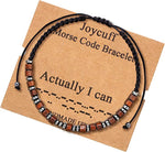 El Regalo Handmade Morse Code Unisex Bracelets- Inspirational Morse Code Adjustable Bracelets for Girls Boys Men Women (Actually I Can)