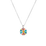 El Regalo Stainless Steel Openable Daisy Flower Pendant Necklace for Girls/Women- Anti Tarnish colorful oil dripping Daisy Necklace (Silver Multi)