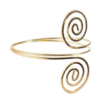 El Regalo Fashion Armlet- Minimalist Spiral Coil Upper Arm Cuff Open Arm Bracelet Armlet Armband Bangle for Women & Girls (Golden Color)