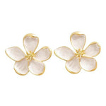 El Regalo Enameled Flower Stud Earrings for Women- Trendy Statement Big Flower Earrings
