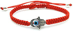 El Regalo Evil Eye Hamasa Hand Red String Unisex Bracelet Macrame Braided with Blue Lucky Eye to Ward Off The Evil Eye (Red) For Unisex Adult
