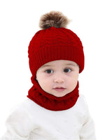 EL REGALO Unisex Kids Red Self Design Wool Balaclava