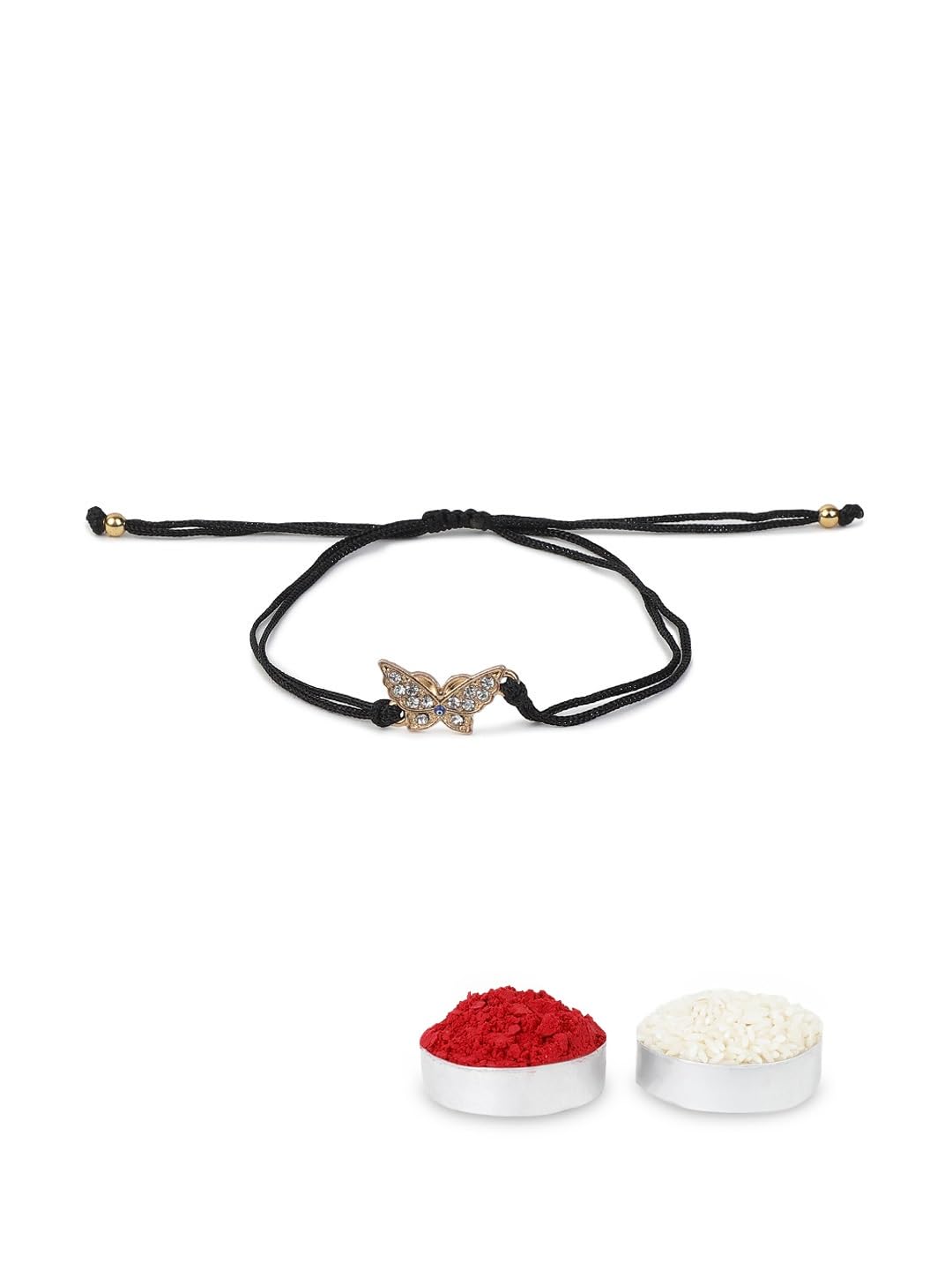 El Regalo Cute Evil Eye Rakhi for Brother - Kids/Teens/Adults- Beautiful Butterfly/Hamsa Hand Bracelet Rakhi with Roli Chawal in Rakhi Gift Box (Black Evil Eye Butterfly)