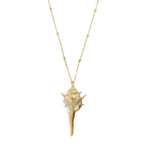 El Regalo Retro Cowrie Shell Golden Electroplated Necklace for Girls & Women | Bohemian Style Cowrie Sea Shell Handmade Beach Necklace (Beach Shell Off White)