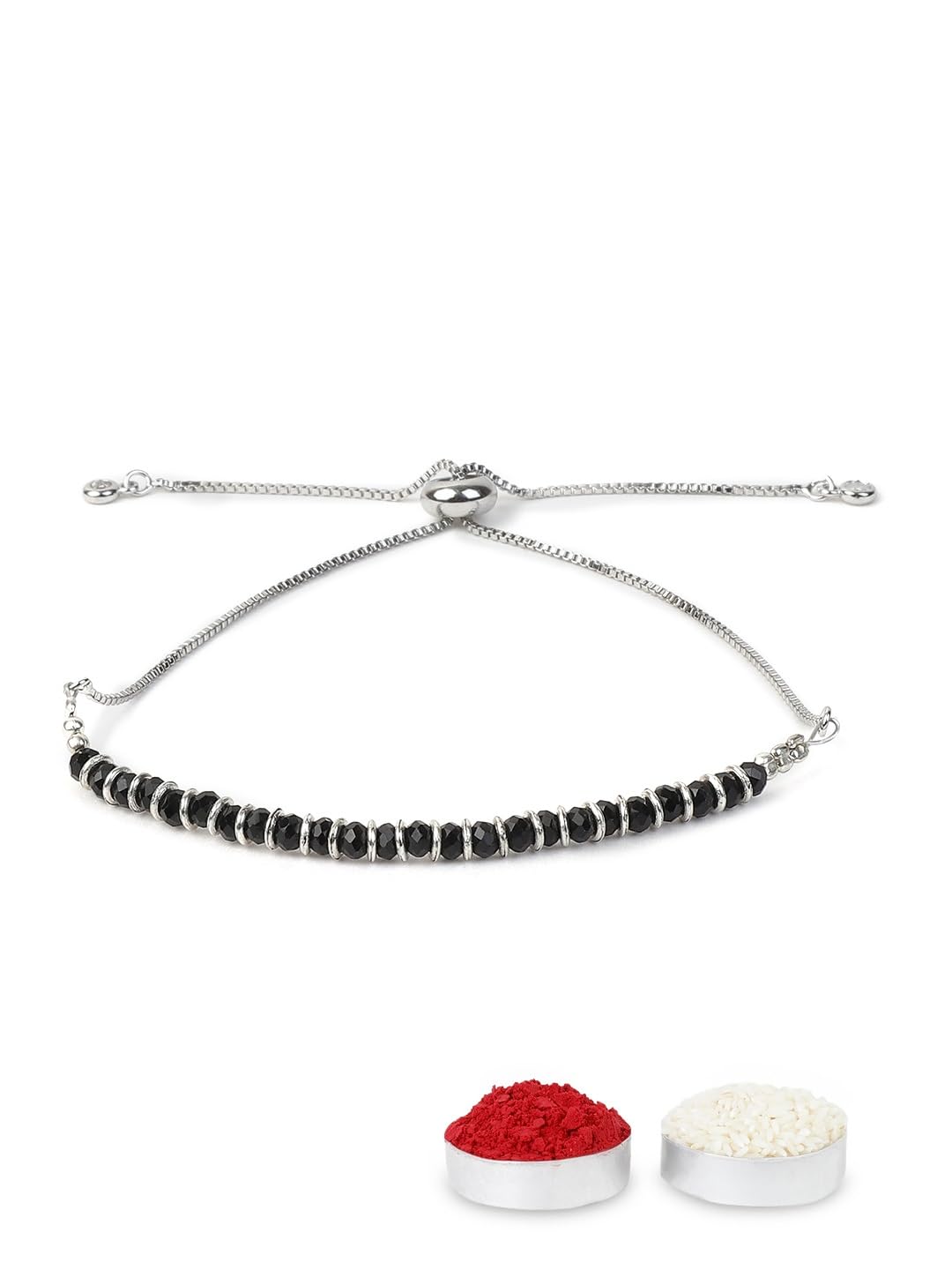 El Regalo Cute & Fancy Baby Evil Eye Nazaria Bracelet Rakhi with Roli Chawal, Rakhi Message Card in Rakhi Gift Box - Kids Evil Eye Adjustable Chain Rakhi (Baby Nazaria Rakhi)