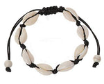 El Regalo Bohemian Style Cowrie Beads Shell Adjustable Anklet Bracelets for Girls & Women (Black)