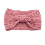 El Regalo 1 PC Knitted Winter Twist Woolen Warm Headband with Buttons for Face Mask Cover | Cold Weather Hair Accessories Head Wrap | Winter Headbands for Women & Men (Pink)