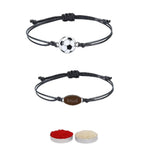 El Regalo Quirky 2PC Sports Rakhi for Kids | 2 Sport Balls Rakhis Combo Set for Brother/Niece/Nephew- Rakhi for Sports Lovers Bhai with Roli-Chawal, Message Card in Rakhi Gift Box (Option-4)