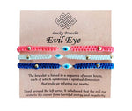 El Regalo 3 PCs Evil Eye Unisex Bracelet Combo for Men & Women | Macrame Bracelet Braided with Lucky Eye to Ward Off Buri Nazar