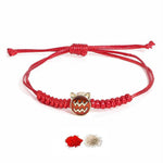 El Regalo 1 PC Zodiac Signs/Sun Signs Red Thread Bracelet Rakhi for Bhai/Brother/Niece or Nephew - Zodiac Sign Rakhi, Roli-Chawal Shagun, Rakhi Message Card in Rakhi Box (Aquarius Rakhi)