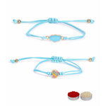 El Regalo 2PCs Cute Kids Bracelet Rakhi Combo Sets- Fancy Kids Rakhi for Brother/Sister with Roli Chwal, Rakhi Message Card in Rakhi Box for Babies/Toddlers/Kids (Rainbow Heart & Cloud Rakhi)