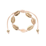 El Regalo 1 PC Metal Cowrie Shell Anklet/Bracelet for Girls & Women- Bohemian Adjustable Anklet/Bracelet Hand-woven for Girl Women (Style-1)