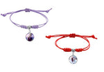 El Regalo 2 PCs Frozn Princess Bracelets for Girls | Faux Leather Adjustable Princess Bracelets (Red & Purple)