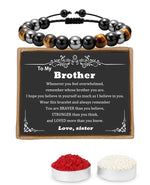 El Regalo "To My Brother Bracelet Rakhi for Bhai- Natural Beads Tripple Protection Handmade Bracelet Rakhi with Message Card, Roli Chawal in Rakhi Box