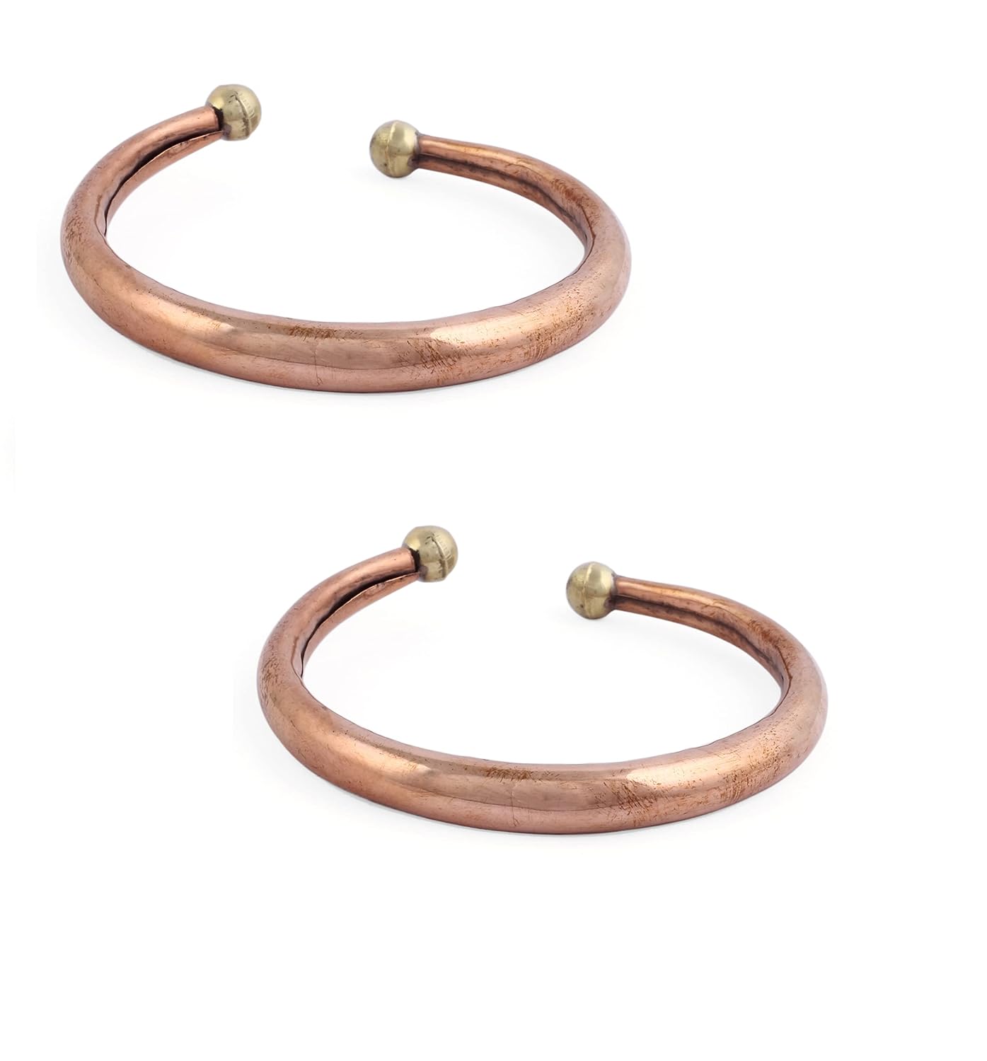 El Regalo 2 PCs Healing Pure Copper Adjustable Unisex Bracelet kada Set for Men & Women - Copper Bracelet for Arthritis Relief