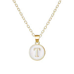El Regalo Unisex Personalized Name Initial Letters Pendant Necklace-Enamelled Name Initials Pendant with Stainless Steel Chain (T)