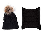 El Regalo Knitted Winter Hat and Scarf Combo Set for Kids. Warm Cap Beanie Pom Pom (Grey)