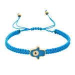 El Regalo 1 PC Hamsa Hand Evil Eye Charms Handmade Adjustable Unisex Bracelet for Girls/Boys/Men/Women (Light Blue)