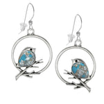 El Regalo Vintage Bohemian Blue Turquoise Kingfisher Bird Dangle Earrings for Women - Elegant Handcrafted Nature-Inspired Statement Jewelry