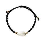 El Regalo 1 PC Bohemian Cowrie Beads Adjustable Bracelets cum Anklets for Girls & Women | Macrame Jewelry