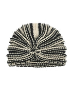 EL REGALO Unisex Kids Cream-Coloured & Black Self Design Beanie