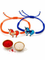 El Regalo 2 Unicorn Rakhis Gift Combo for Littler Brother/Kids beautiful Kids Rakhi Set with 2 Rakhis, shagun & Rakhi Message Card in Gift Box for Brother/Sister/Niece and Nephew (Option-5)