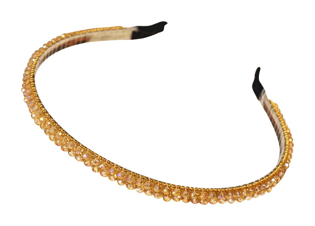 El Regalo Crystal Flowers Sleek Fancy Sparkly Party Hairband for Girls & Women | Party Hair Accessories, Hairbands, Headband (golden)