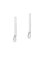 El Regalo Minimalist Threader Earrings for Women | Long Chain Drop Dangle Earrings | Elegant Pull Through Ear Thread Earrings | Sui Dhaga Tassel Threaders (Silver Drop Threader)