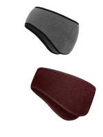 El Regalo 2 PCs Fleece Ear Warmers Headband Winter Ear Muffs for Men Women Kids in Cold Weather, Running Yoga Skiing Riding Bike Ear Cover (1 Red & 1 Grey)